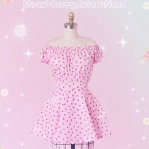 Strawberry 2 piece skirt and top